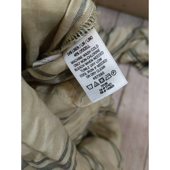 LOU & GREY Women's Linen Lyocell Striped Jumpsuit Tie Waist Sleeveless Size Med - Picture 9 of 10